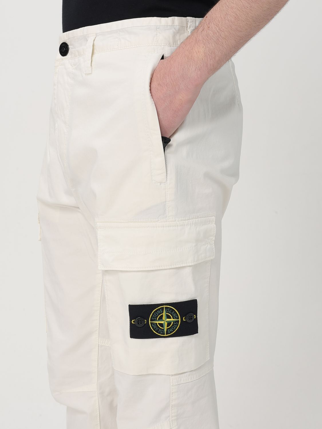 STONE ISLAND PANTALÓN: Pantalón hombre Stone Island, Blanco - Img 5