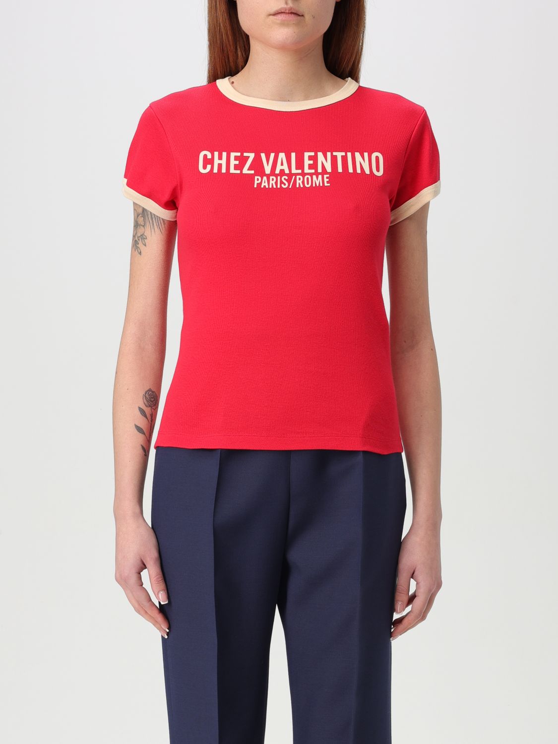 VALENTINO T-SHIRT: T-shirt femme Valentino, Rouge - Img 1