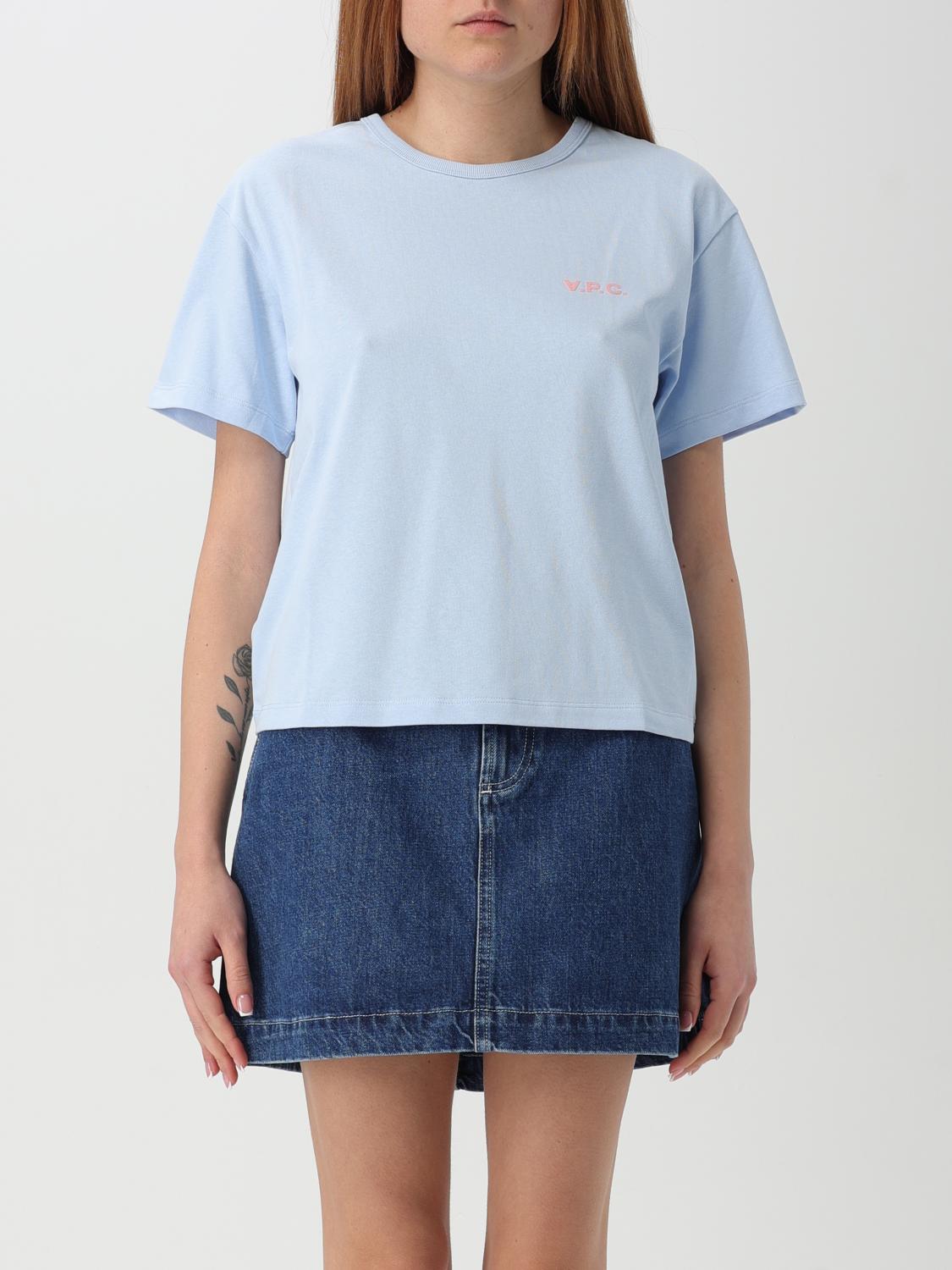 A.P.C. T-SHIRT: T-shirt woman A.P.C., Blue - Img 1