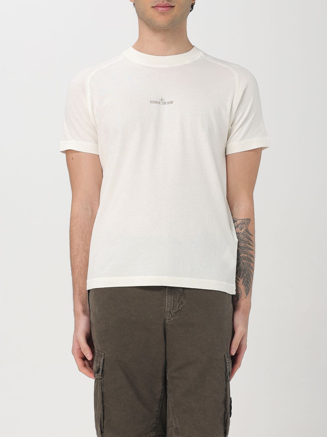 STONE ISLAND CAMISETA: Camiseta hombre Stone Island, Marfil - Img 1