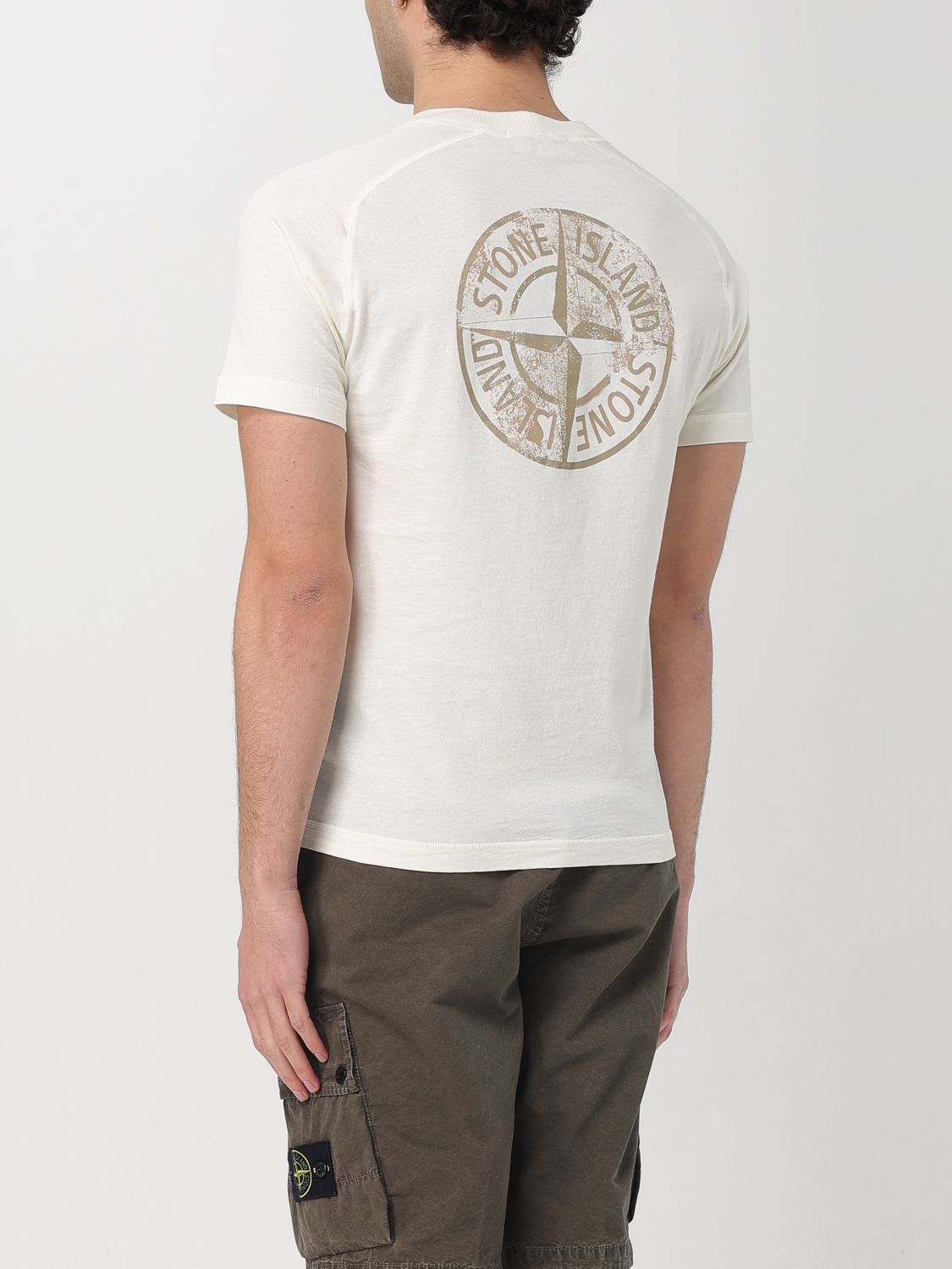 STONE ISLAND CAMISETA: Camiseta hombre Stone Island, Marfil - Img 3