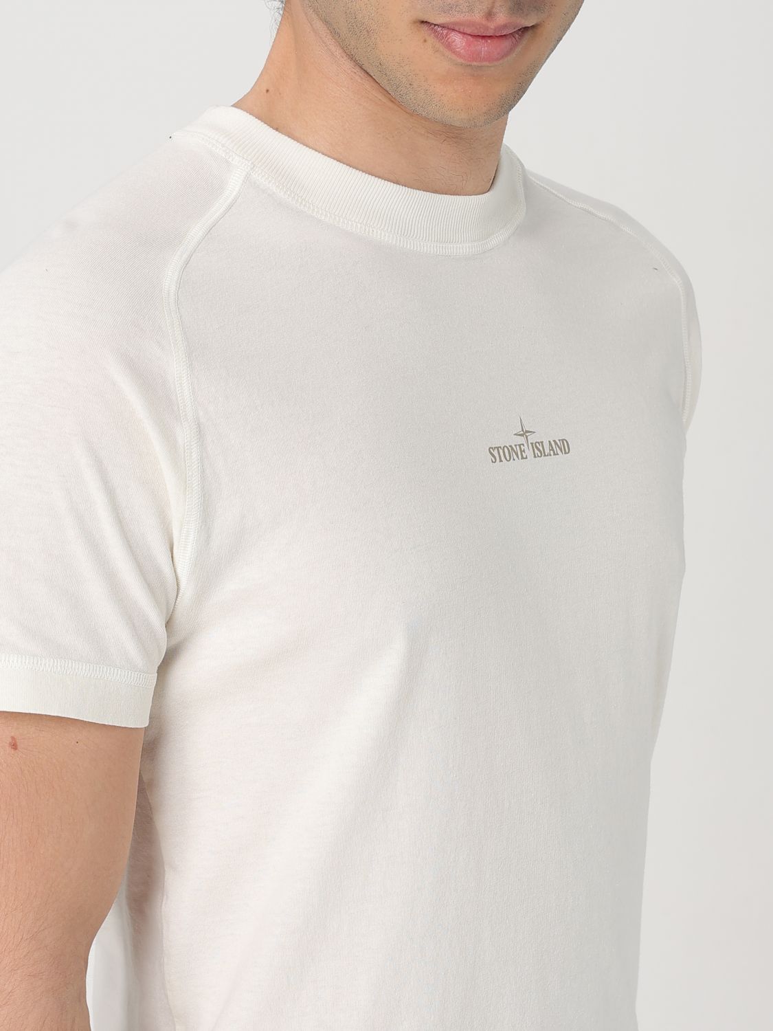 STONE ISLAND CAMISETA: Camiseta hombre Stone Island, Marfil - Img 5