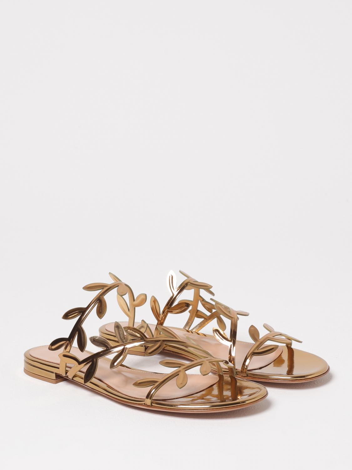 GIANVITO ROSSI FLAT SANDALS: Flat sandals woman Gianvito Rossi, Gold - Img 2