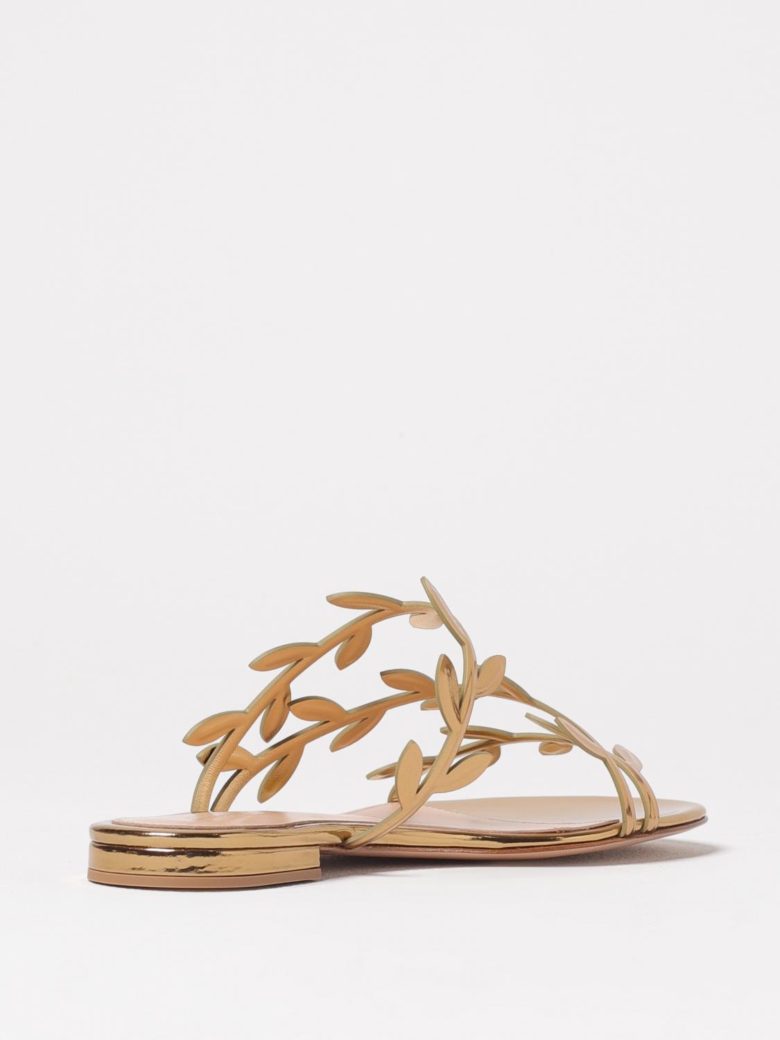 GIANVITO ROSSI FLAT SANDALS: Flat sandals woman Gianvito Rossi, Gold - Img 3