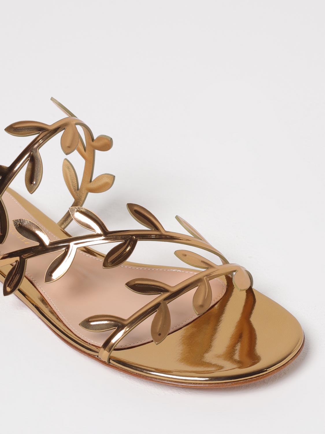 GIANVITO ROSSI FLAT SANDALS: Flat sandals woman Gianvito Rossi, Gold - Img 4