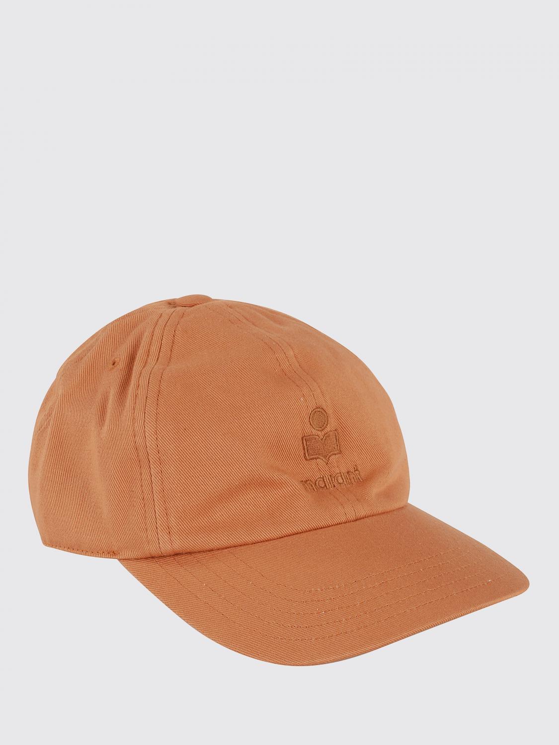 ISABEL MARANT CAPPELLO: Cappello Isabel Marant in cotone con logo ricamato , Arancione - Img 1