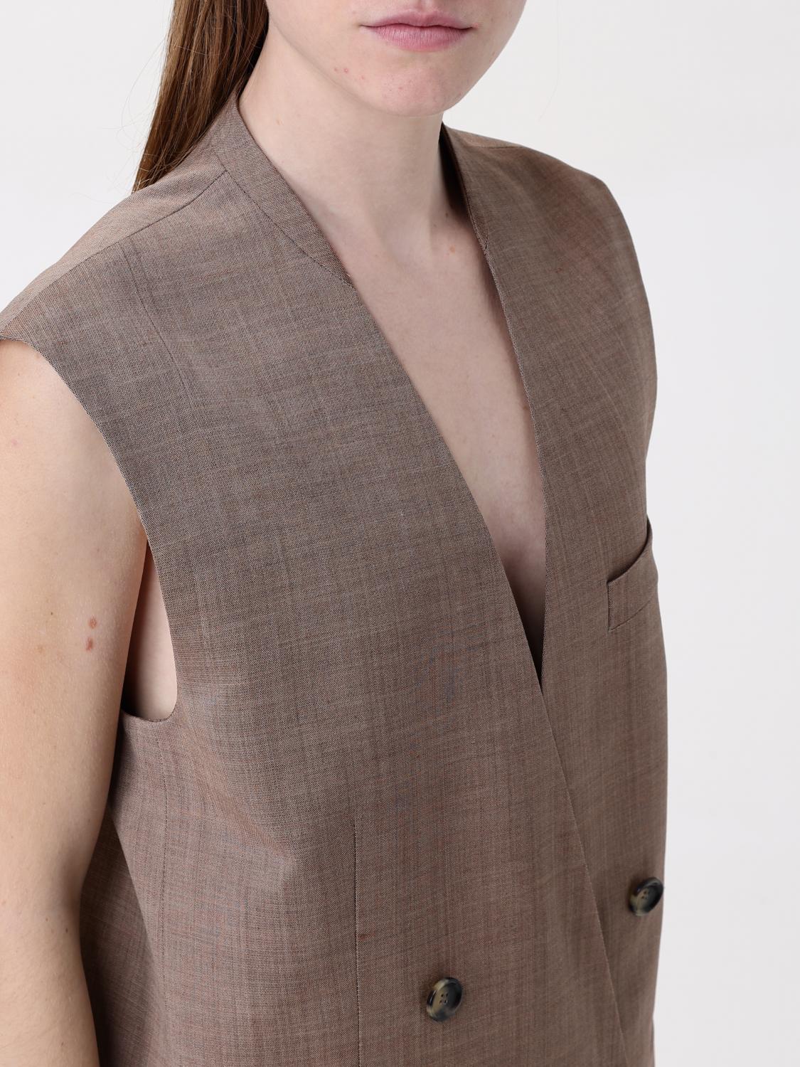 PHILOSOPHY DI LORENZO SERAFINI WAISTCOAT: Blazer woman Philosophy Di Lorenzo Serafini, Beige - Img 5