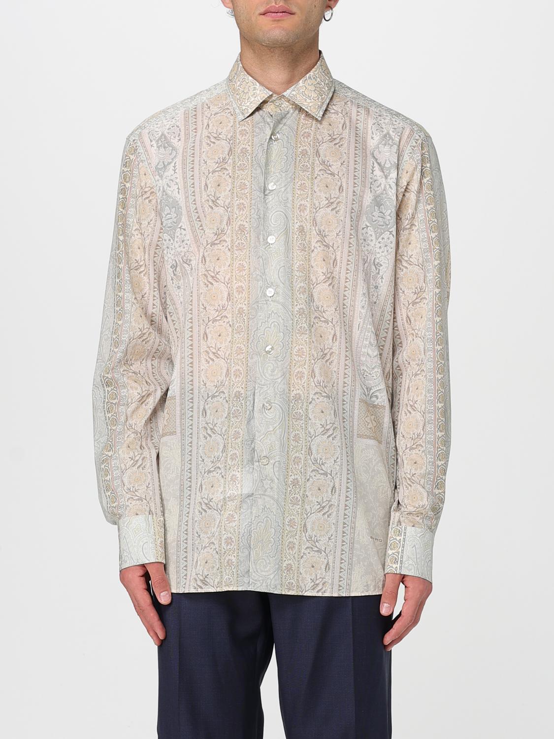ETRO CAMICIA: Camicia Etro in cotone stampato , Azzurro - Img 1