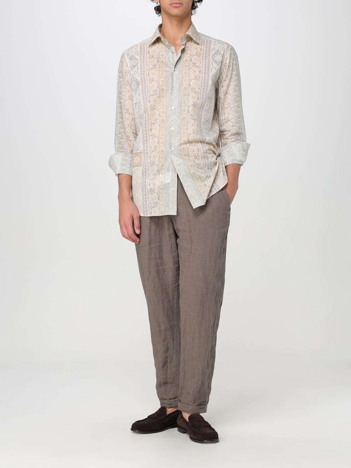 ETRO CAMICIA: Camicia Etro in cotone stampato , Beige - Img 2