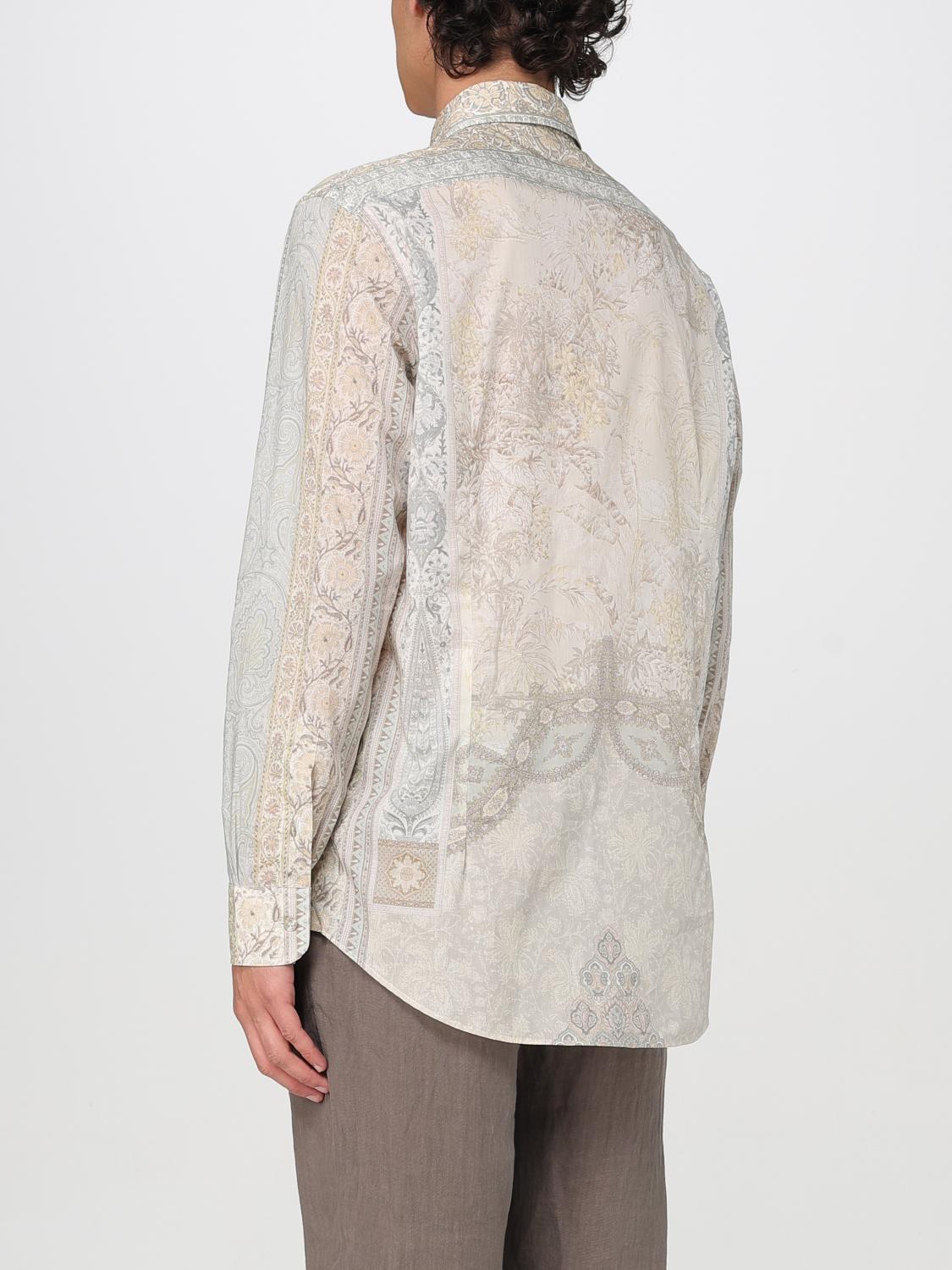 ETRO CAMICIA: Camicia Etro in cotone stampato , Beige - Img 3