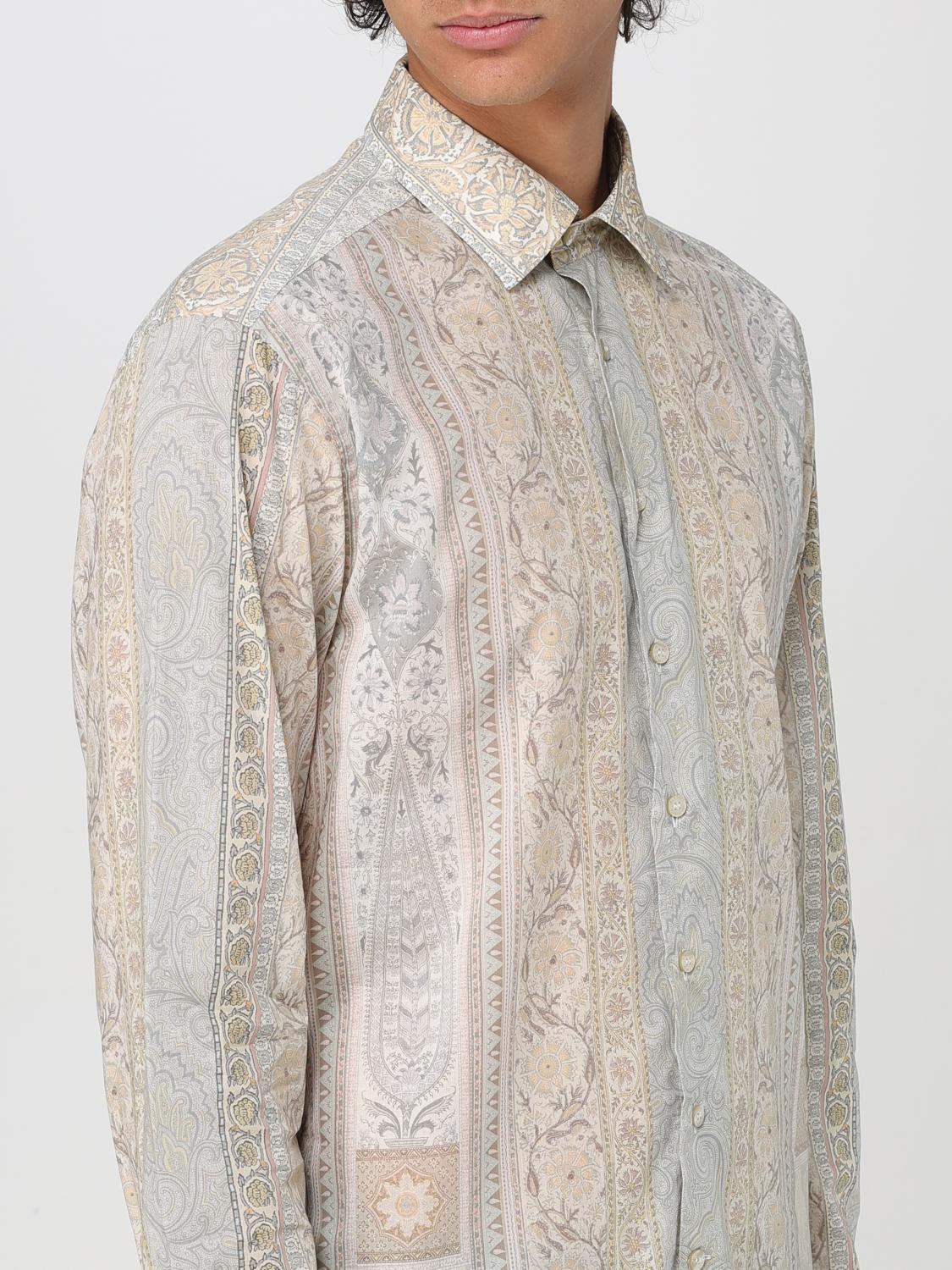 ETRO CAMICIA: Camicia Etro in cotone stampato , Beige - Img 5