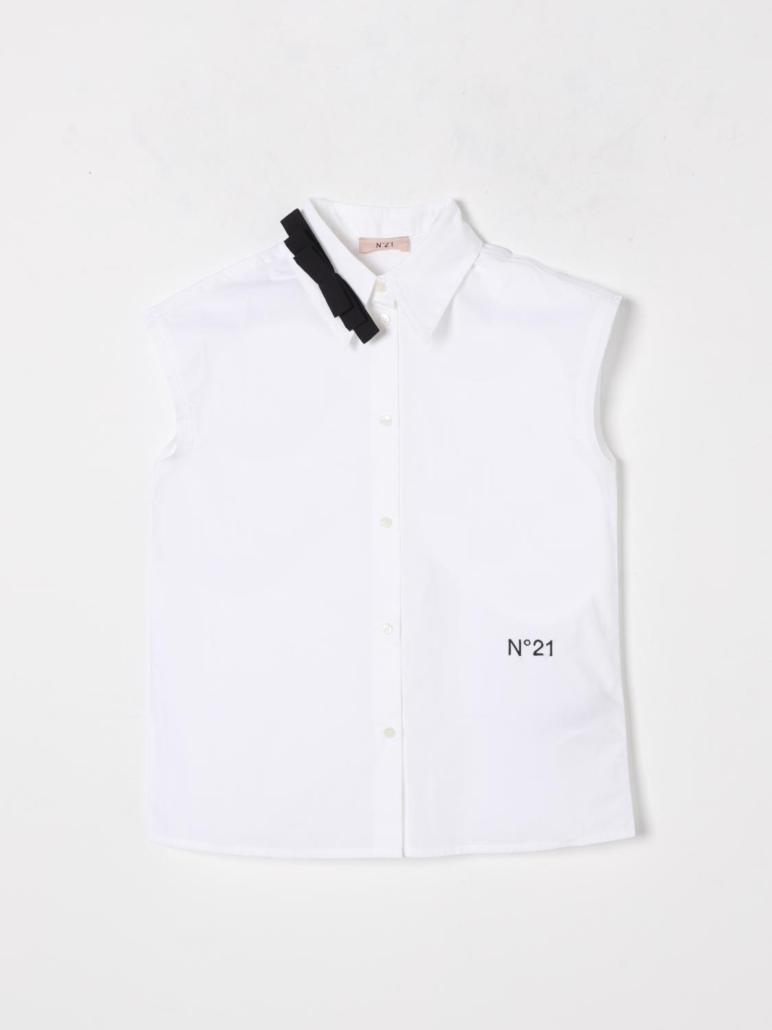 N° 21 CAMICIA: Camicia senza maniche in cotone N° 21, Bianco - Img 1