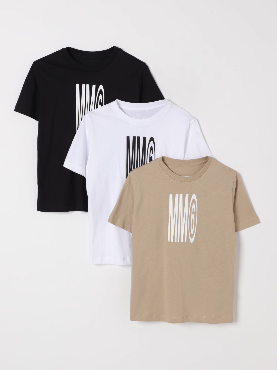 MM6 MAISON MARGIELA T-SHIRT: T-shirt enfant Mm6 Maison Margiela, Beige - Img 1