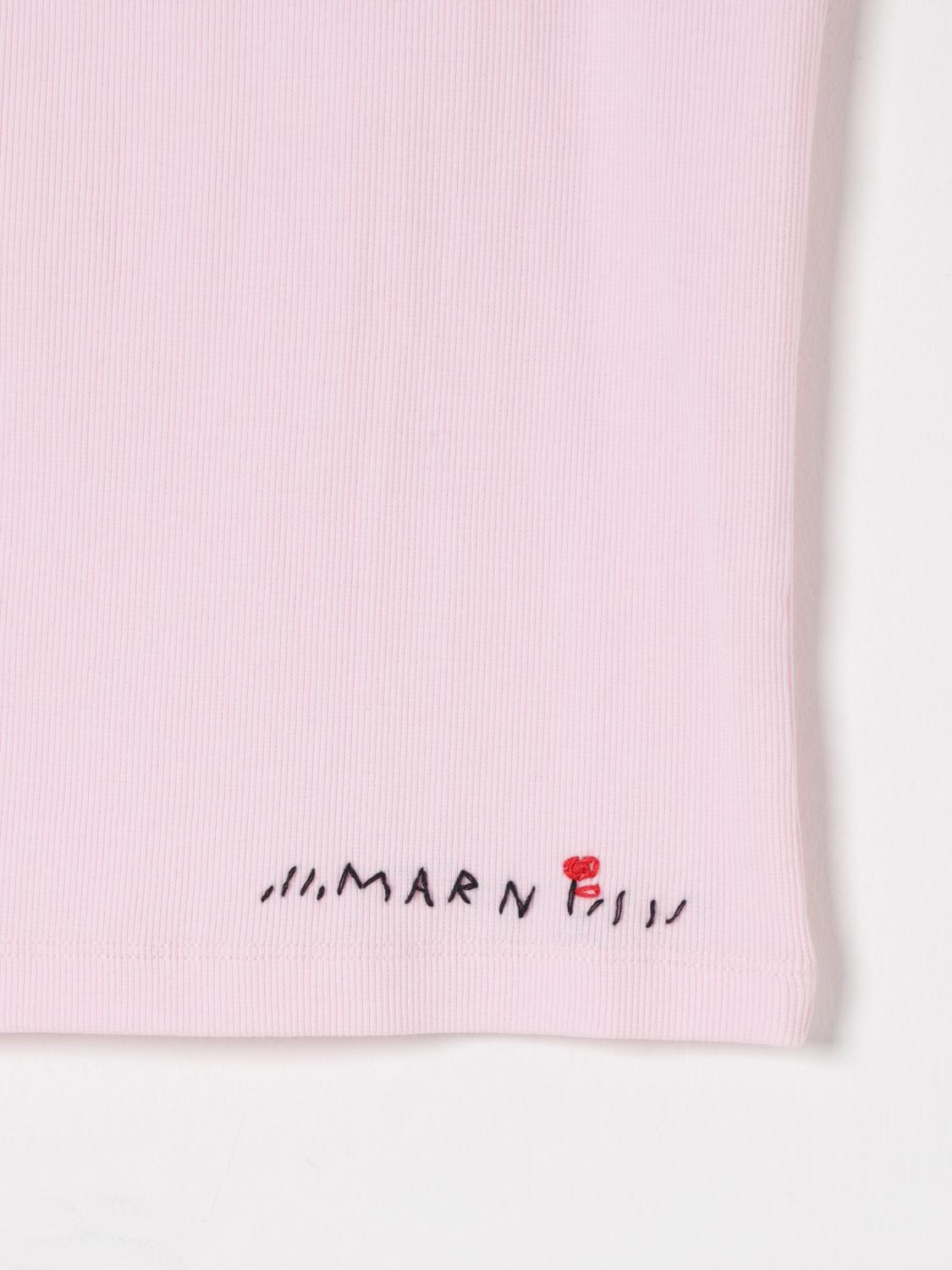 MARNI T-SHIRT: Canotta in cotone con logo Marni, Rosa - Img 3