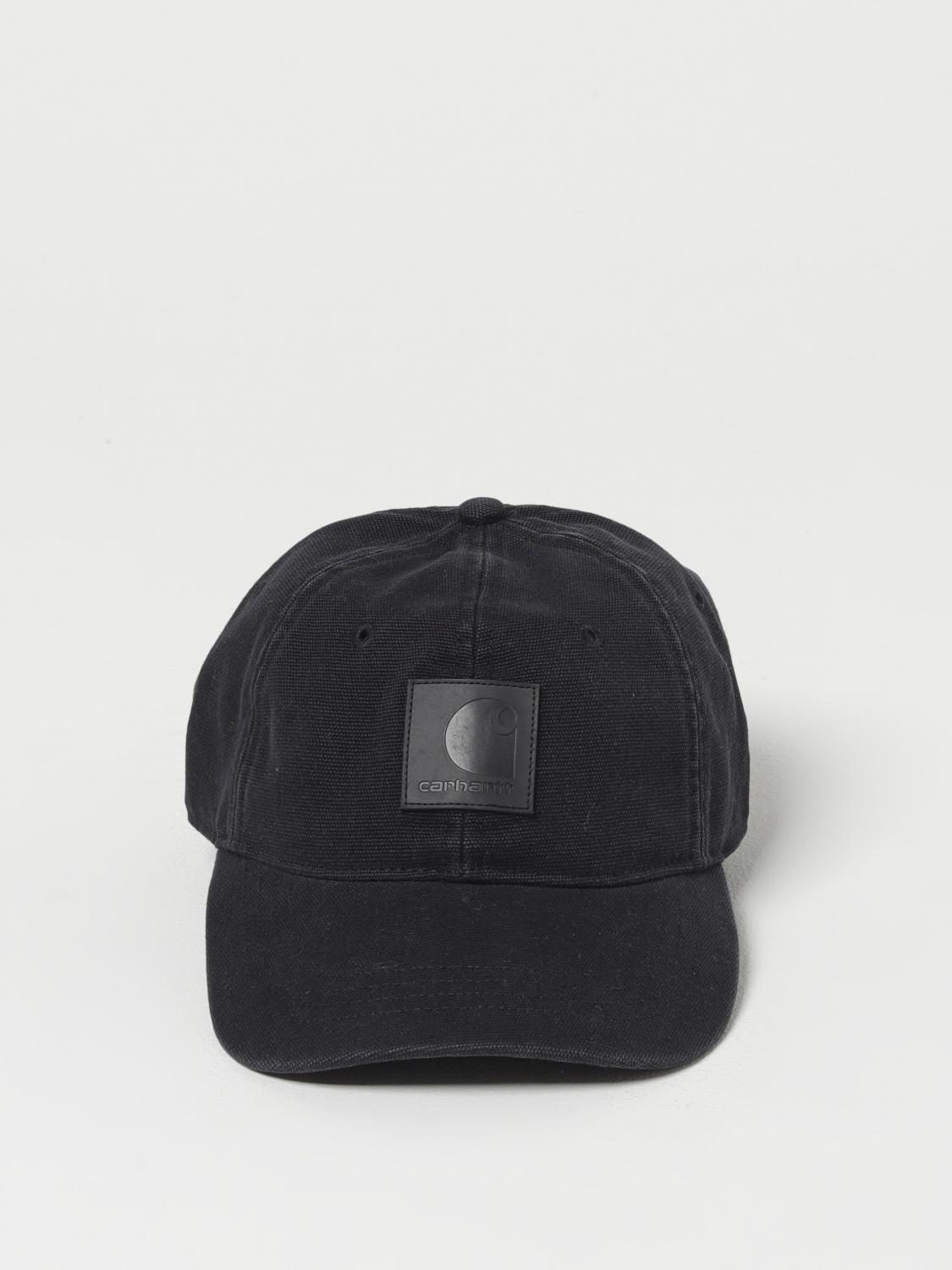 CARHARTT WIP HAT: Carhartt WIP cotton canvas hat with logo patch, Black - Img 2