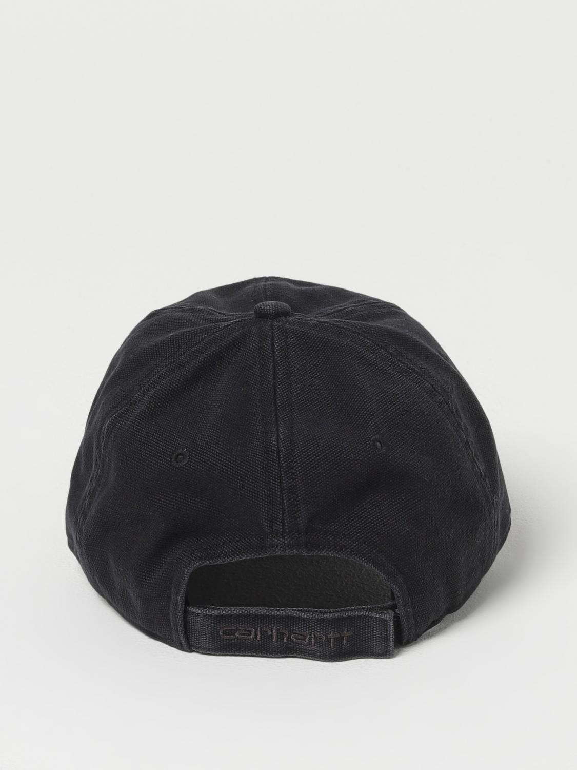 CARHARTT WIP HAT: Carhartt WIP cotton canvas hat with logo patch, Black - Img 3