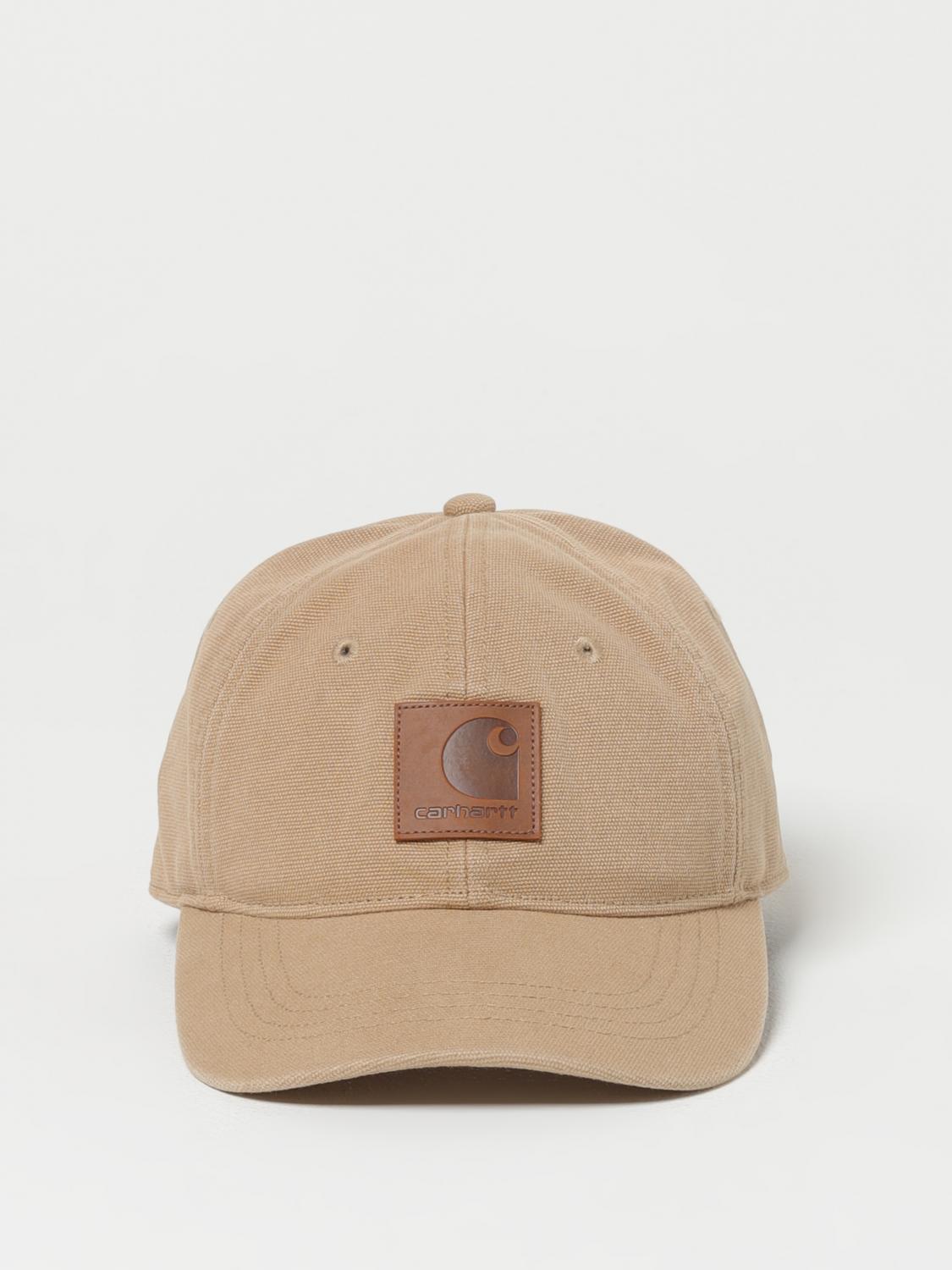 CARHARTT WIP HAT: Carhartt WIP cotton canvas hat with logo patch, Brown - Img 2