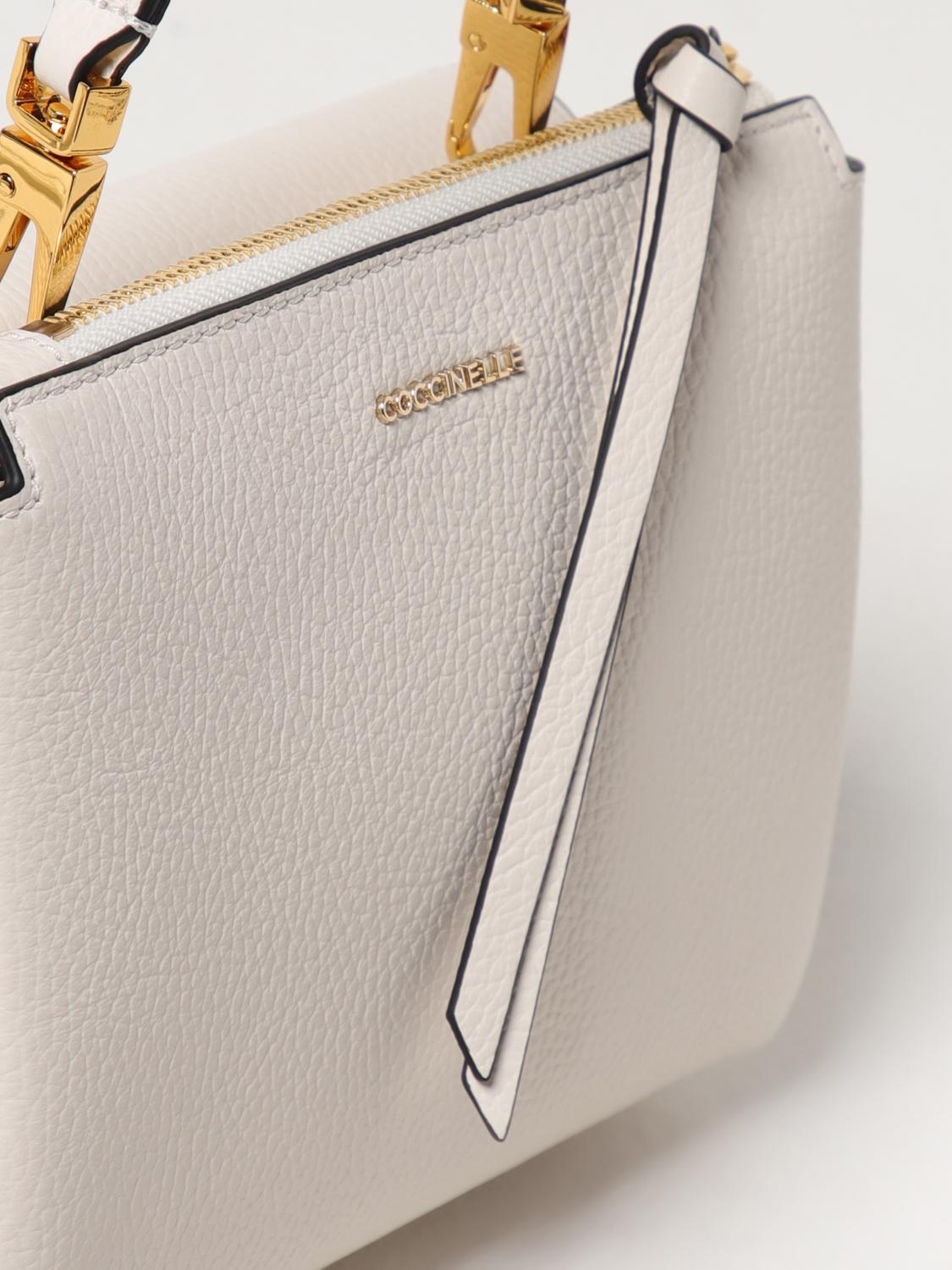 COCCINELLE BORSA MINI: Borsa Arlettis Coccinelle in pelle a grana , Bianco - Img 3