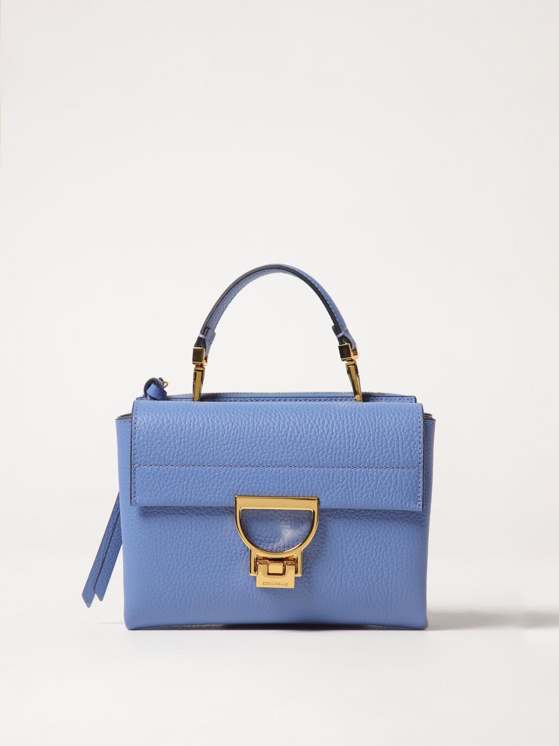 COCCINELLE BORSA MINI: Borsa Arlettis Coccinelle in pelle a grana , Azzurro - Img 1