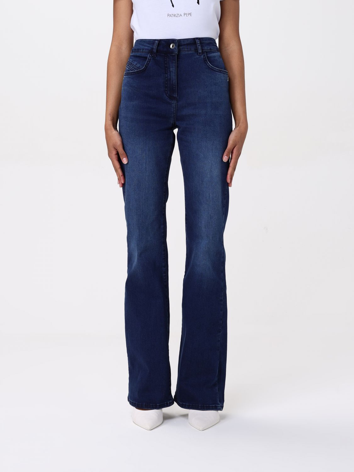 PATRIZIA PEPE PANTS: Pants woman Patrizia Pepe, Denim - Img 1