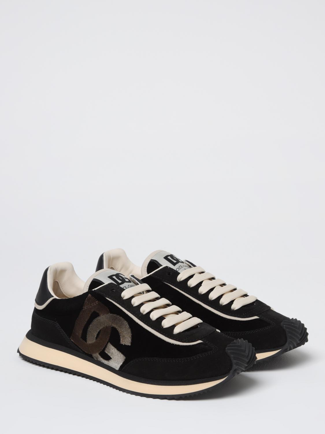 DOLCE & GABBANA SNEAKERS: Sneakers DG Cushion Dolce & Gabbana in camoscio e velluto , Nero - Img 2