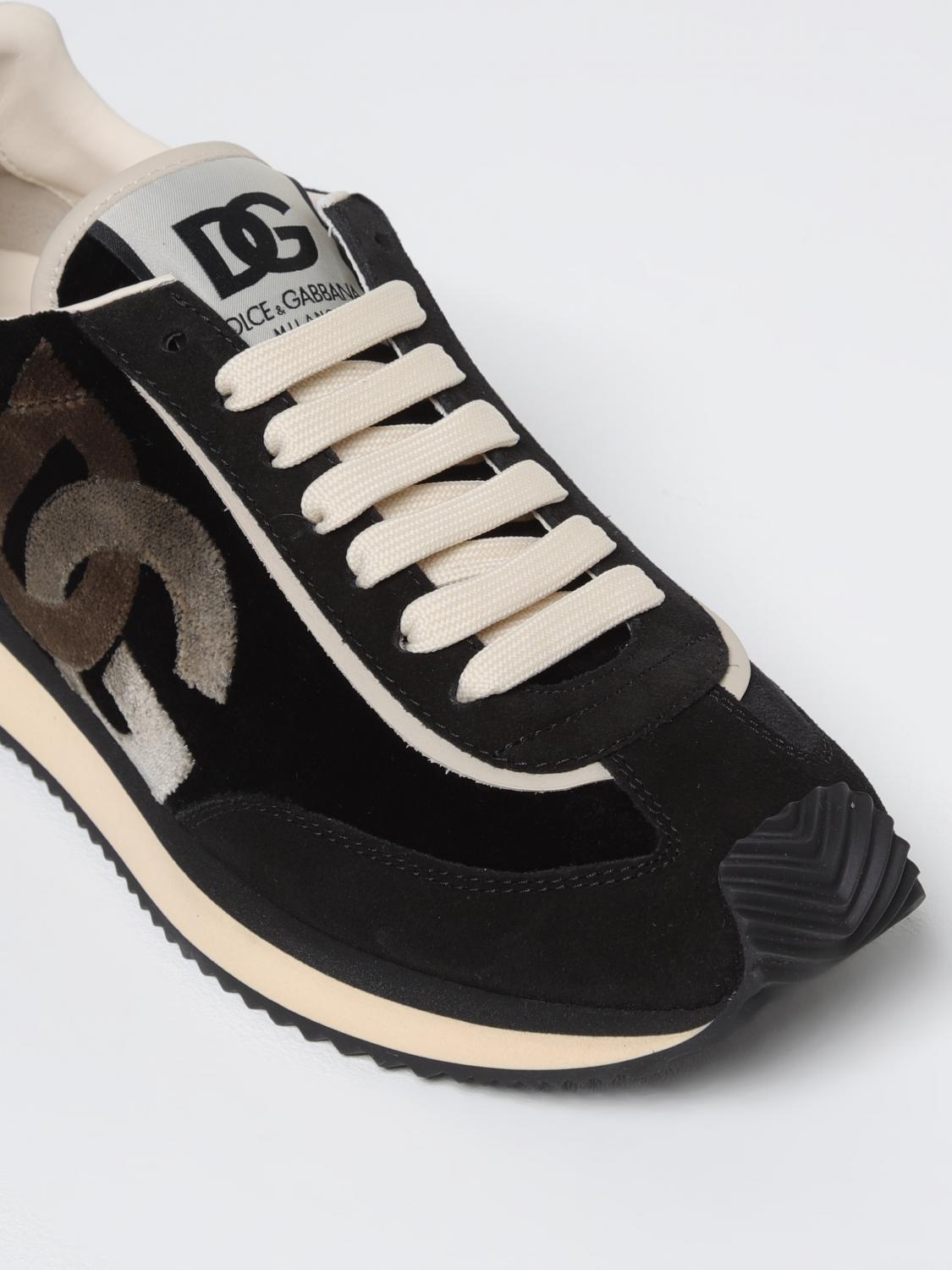 DOLCE & GABBANA SNEAKERS: Sneakers DG Cushion Dolce & Gabbana in camoscio e velluto , Nero - Img 4