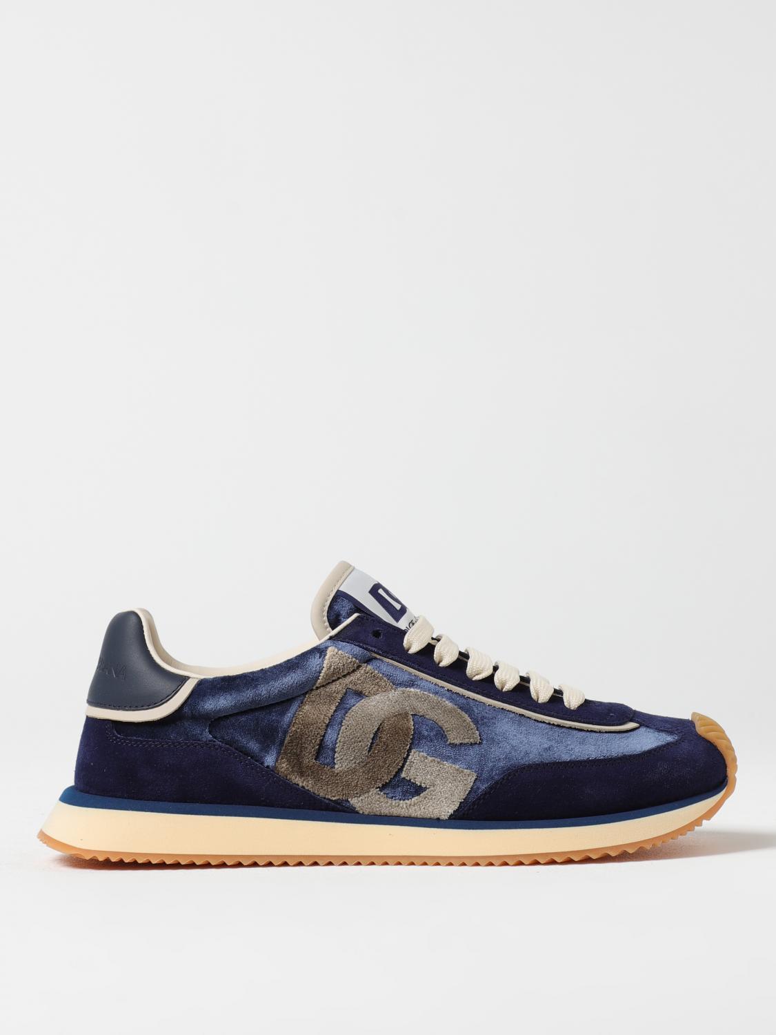 DOLCE & GABBANA SNEAKERS: Sneakers DG Cushion Dolce & Gabbana in camoscio e velluto , Denim - Img 1