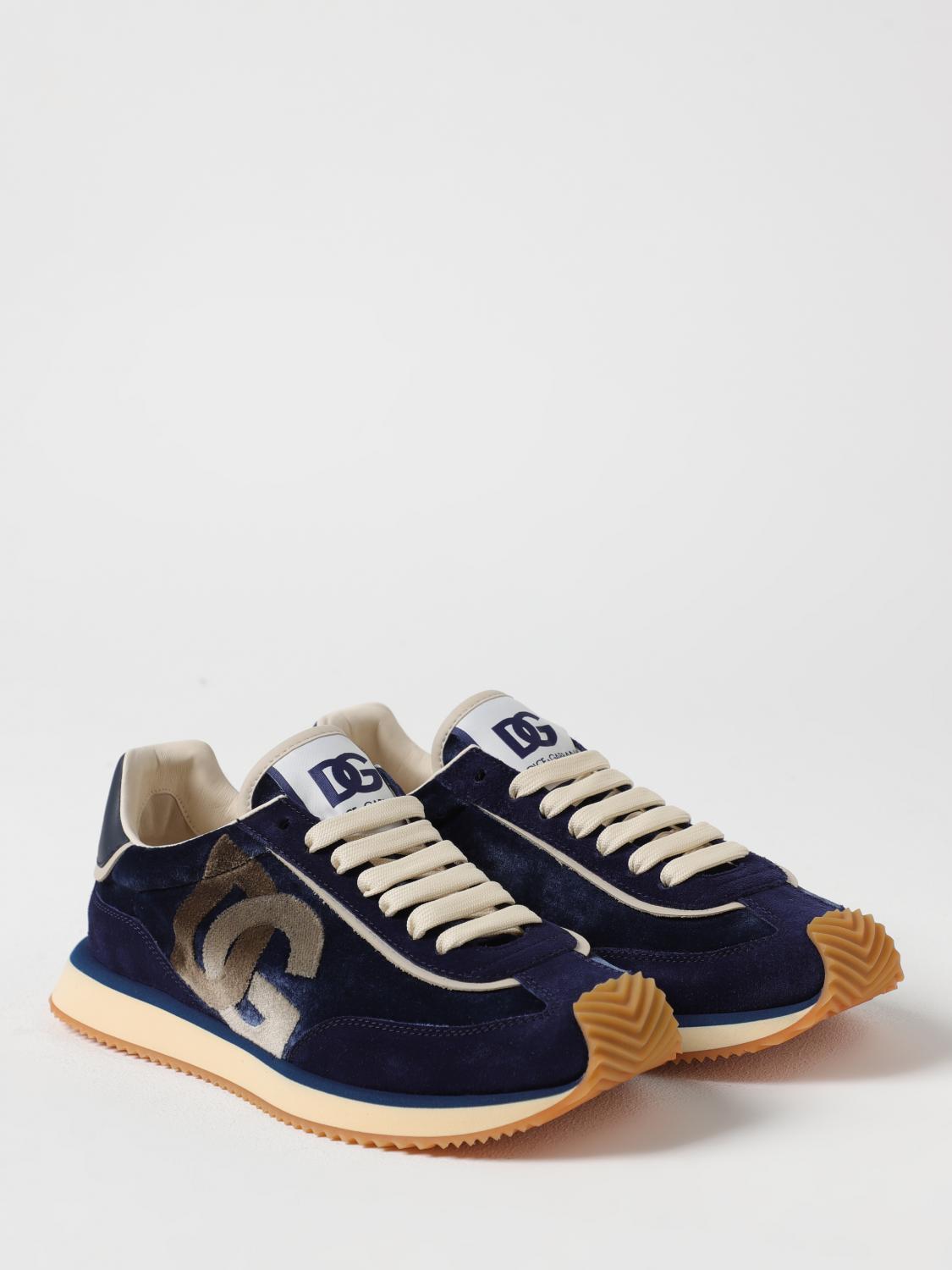 DOLCE & GABBANA SNEAKERS: Sneakers DG Cushion Dolce & Gabbana in camoscio e velluto , Denim - Img 2