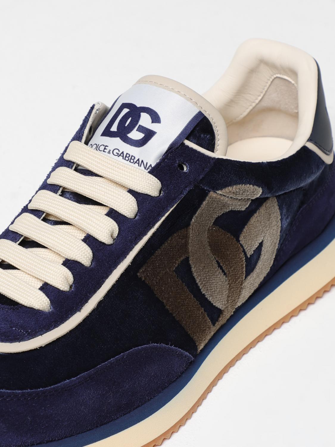 DOLCE & GABBANA SNEAKERS: Sneakers DG Cushion Dolce & Gabbana in camoscio e velluto , Denim - Img 4