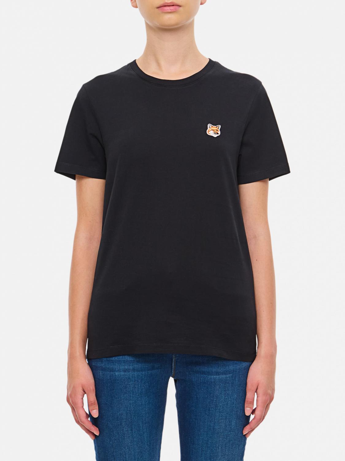 MAISON KITSUNÉ T-SHIRT: T-shirt woman Maison KitsunÉ, Black - Img 1