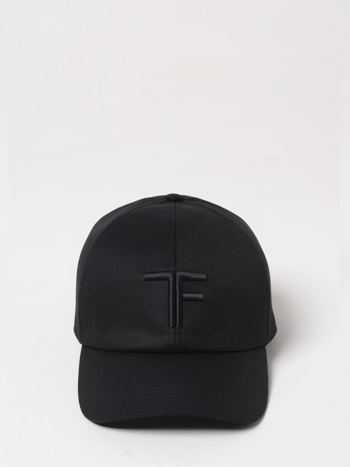TOM FORD CAPPELLO: Cappello Tom Ford in cotone con logo ricamato , Nero - Img 2