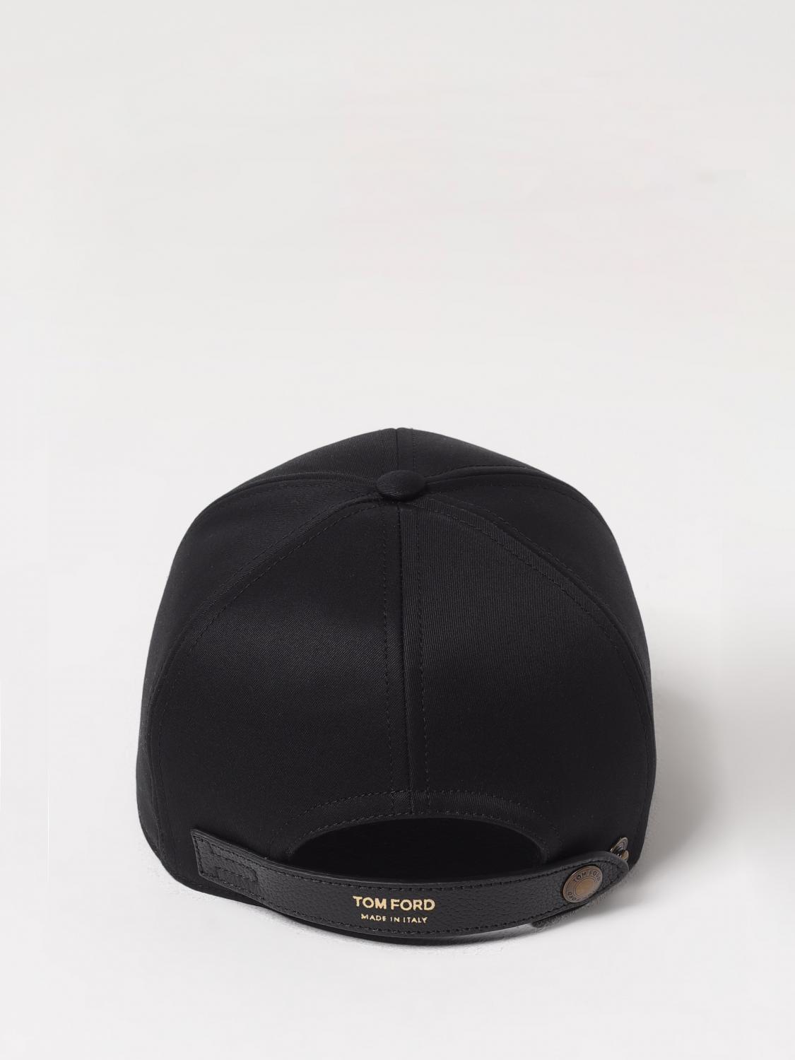 TOM FORD CAPPELLO: Cappello Tom Ford in cotone con logo ricamato , Nero - Img 3