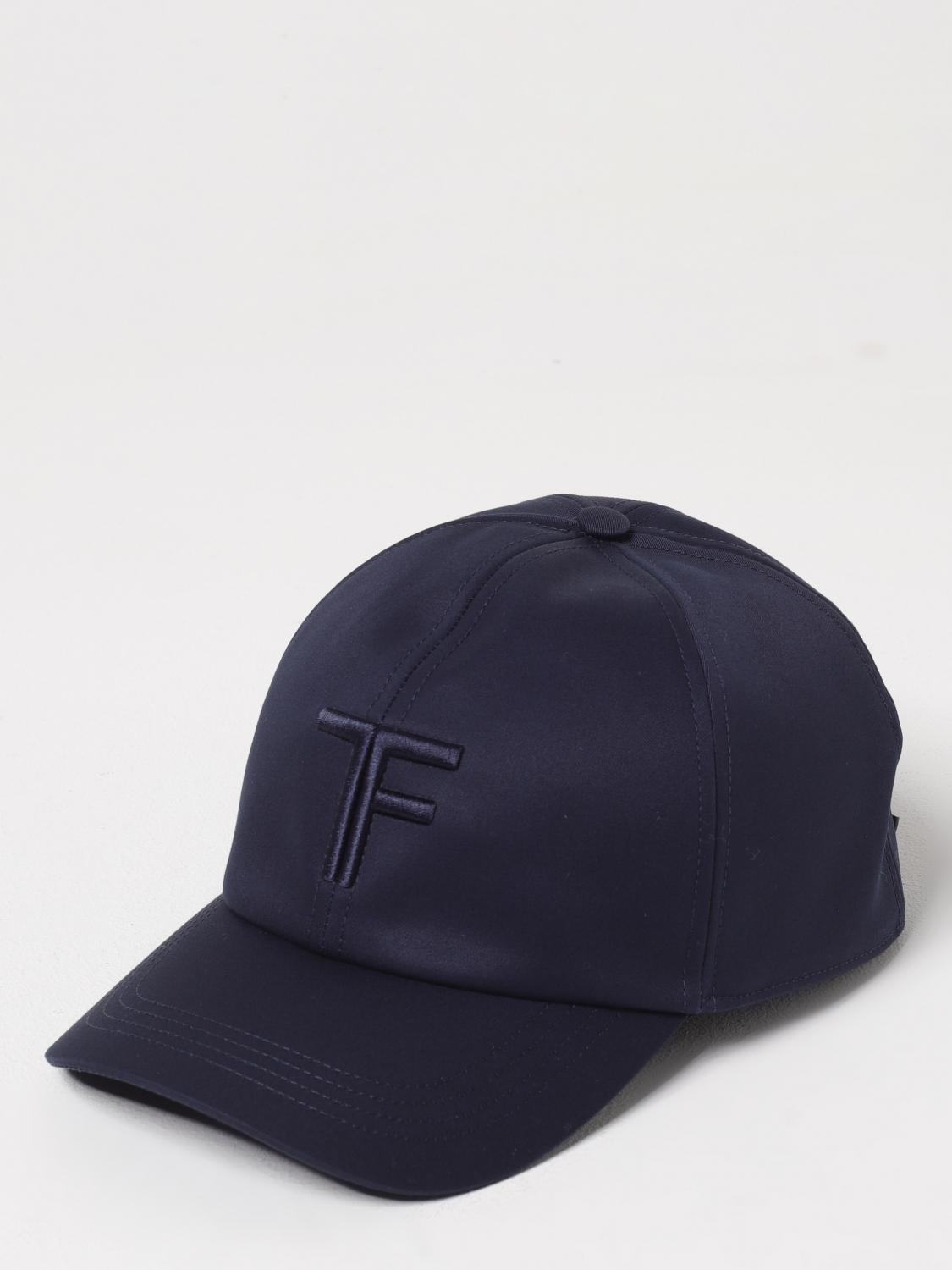 TOM FORD CAPPELLO: Cappello Tom Ford in cotone con logo ricamato , Blue - Img 1
