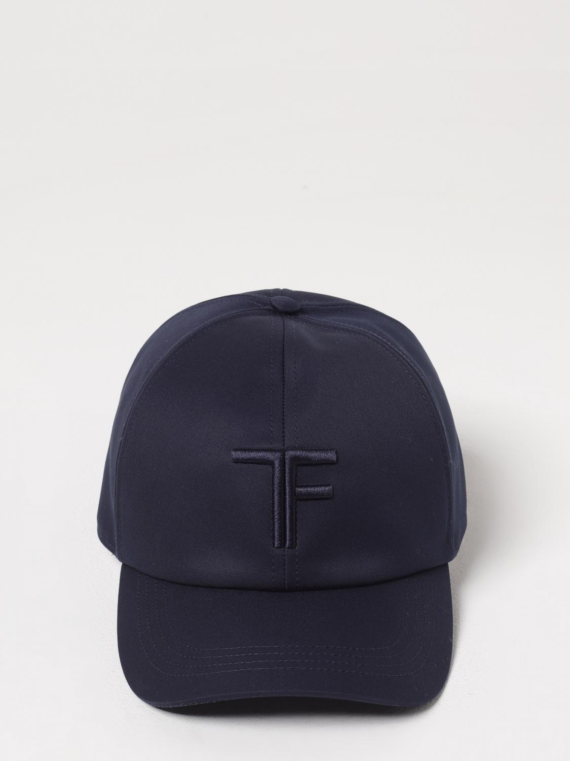 TOM FORD CAPPELLO: Cappello Tom Ford in cotone con logo ricamato , Blue - Img 2