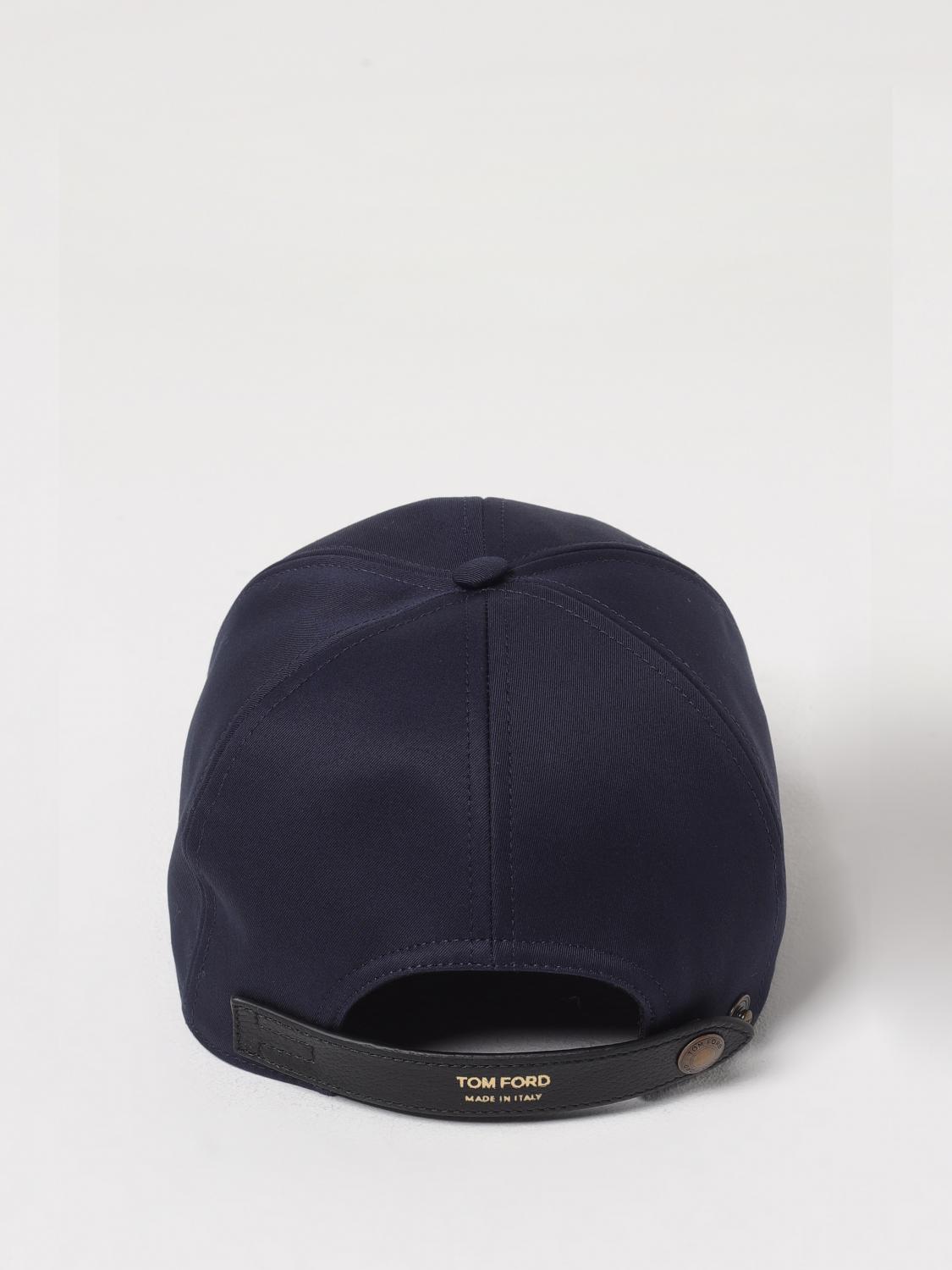 TOM FORD CAPPELLO: Cappello Tom Ford in cotone con logo ricamato , Blue - Img 3