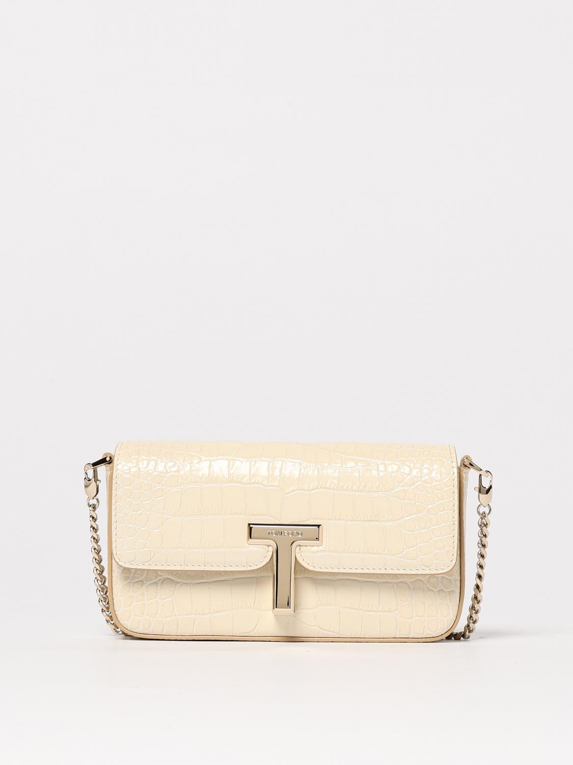 TOM FORD BORSA MINI: Borsa Wallis Mini Tom Ford in pelle stampa cocco , Beige - Img 1