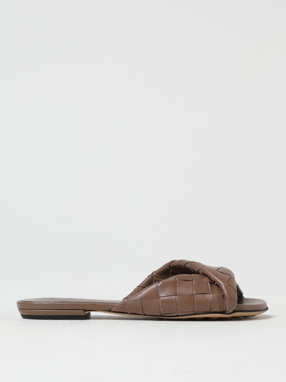 BOTTEGA VENETA FLAT SANDALS: Shoes woman Bottega Veneta, Brown - Img 1