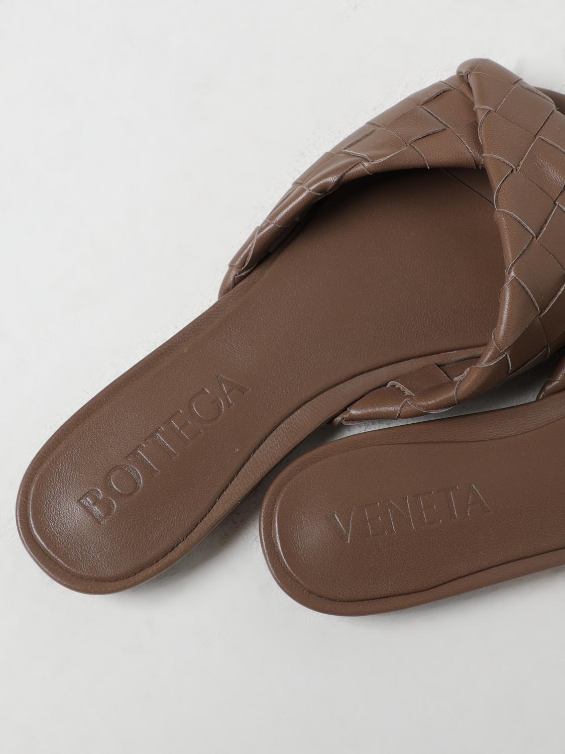 BOTTEGA VENETA FLAT SANDALS: Shoes woman Bottega Veneta, Brown - Img 4