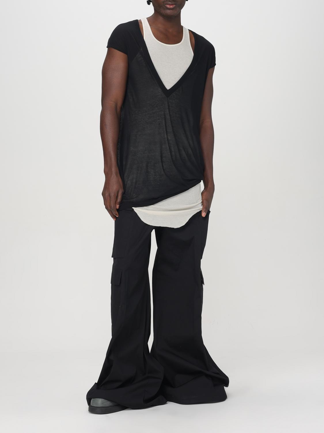 RICK OWENS T-SHIRT: Rick Owens long silk blend tank top, Green - Img 2