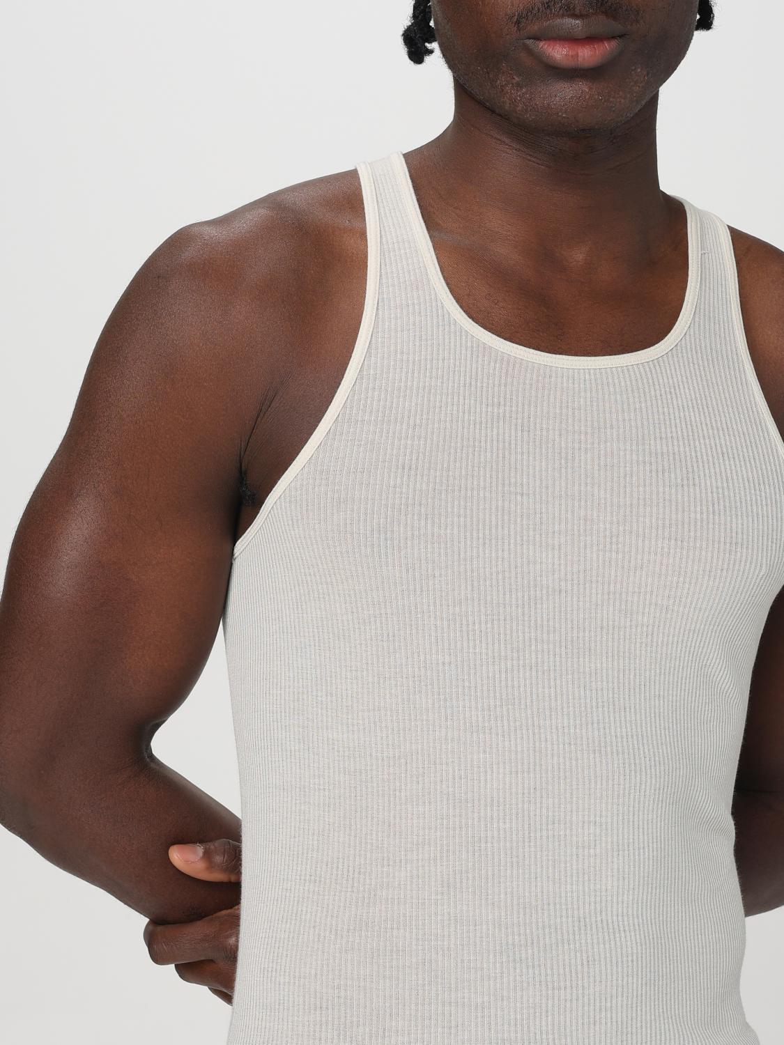 RICK OWENS T-SHIRT: Rick Owens long silk blend tank top, Green - Img 5