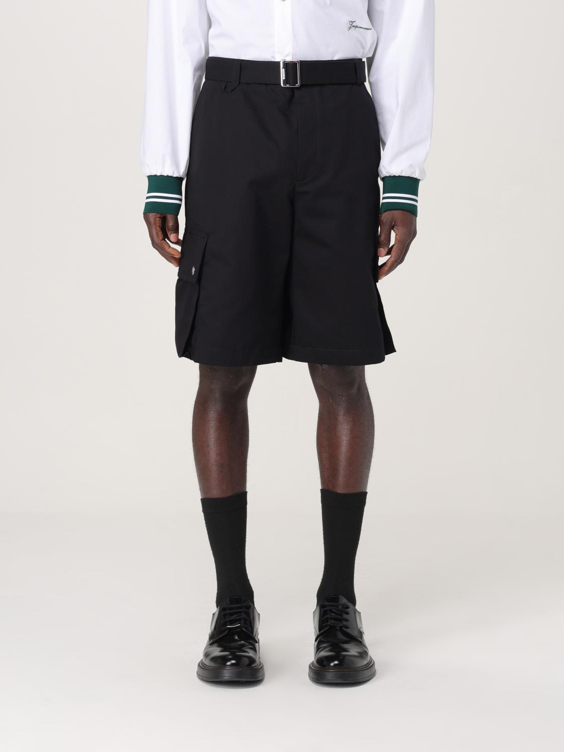 JACQUEMUS ショートパンツ: Jacquemus コットンリネン混カーゴショーツ, ブラック - Img 1