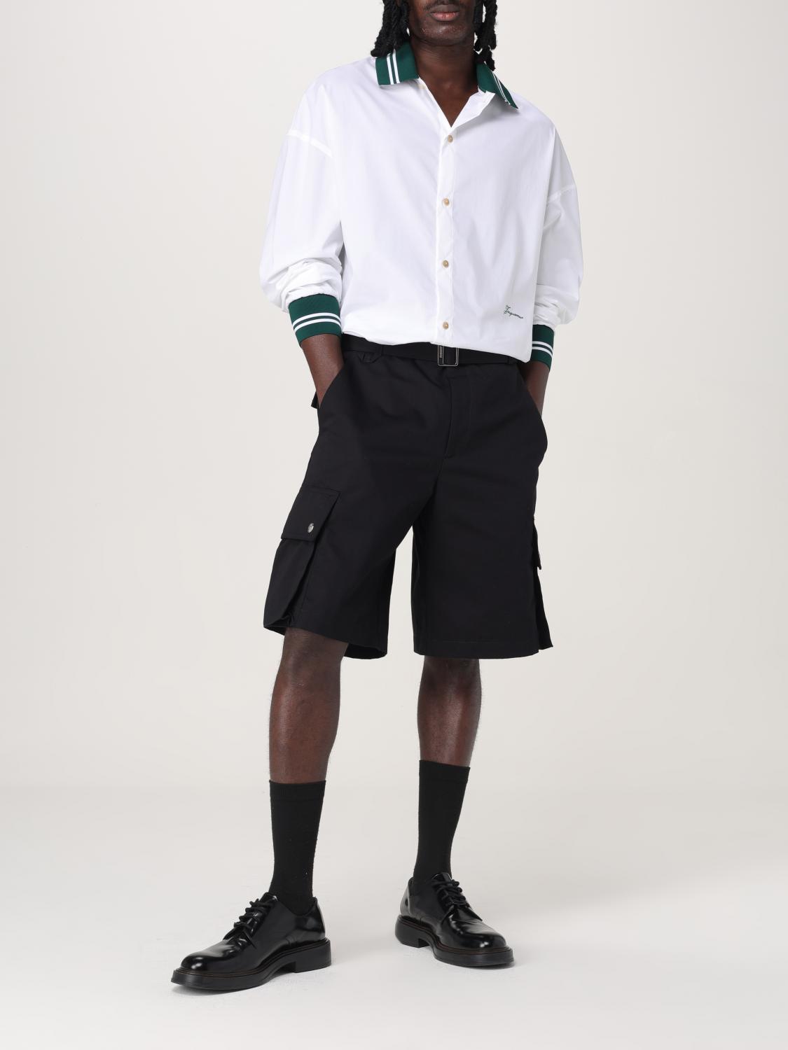 JACQUEMUS ショートパンツ: Jacquemus コットンリネン混カーゴショーツ, ブラック - Img 2