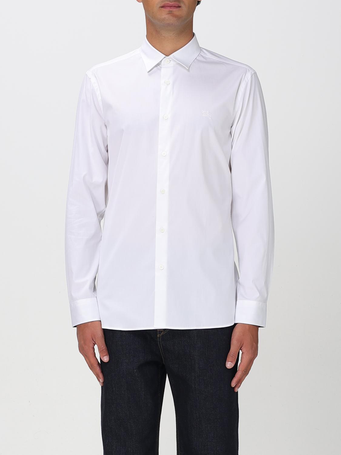 BURBERRY CAMISA: Camisa clásica Burberry de algodón elástico, Blanco - Img 1