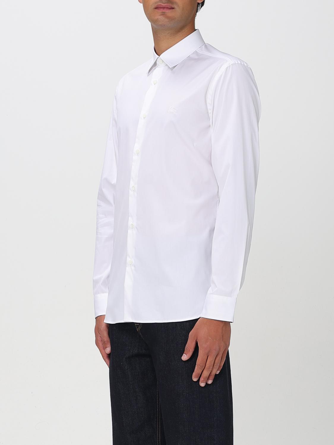 BURBERRY CAMISA: Camisa clásica Burberry de algodón elástico, Blanco - Img 4