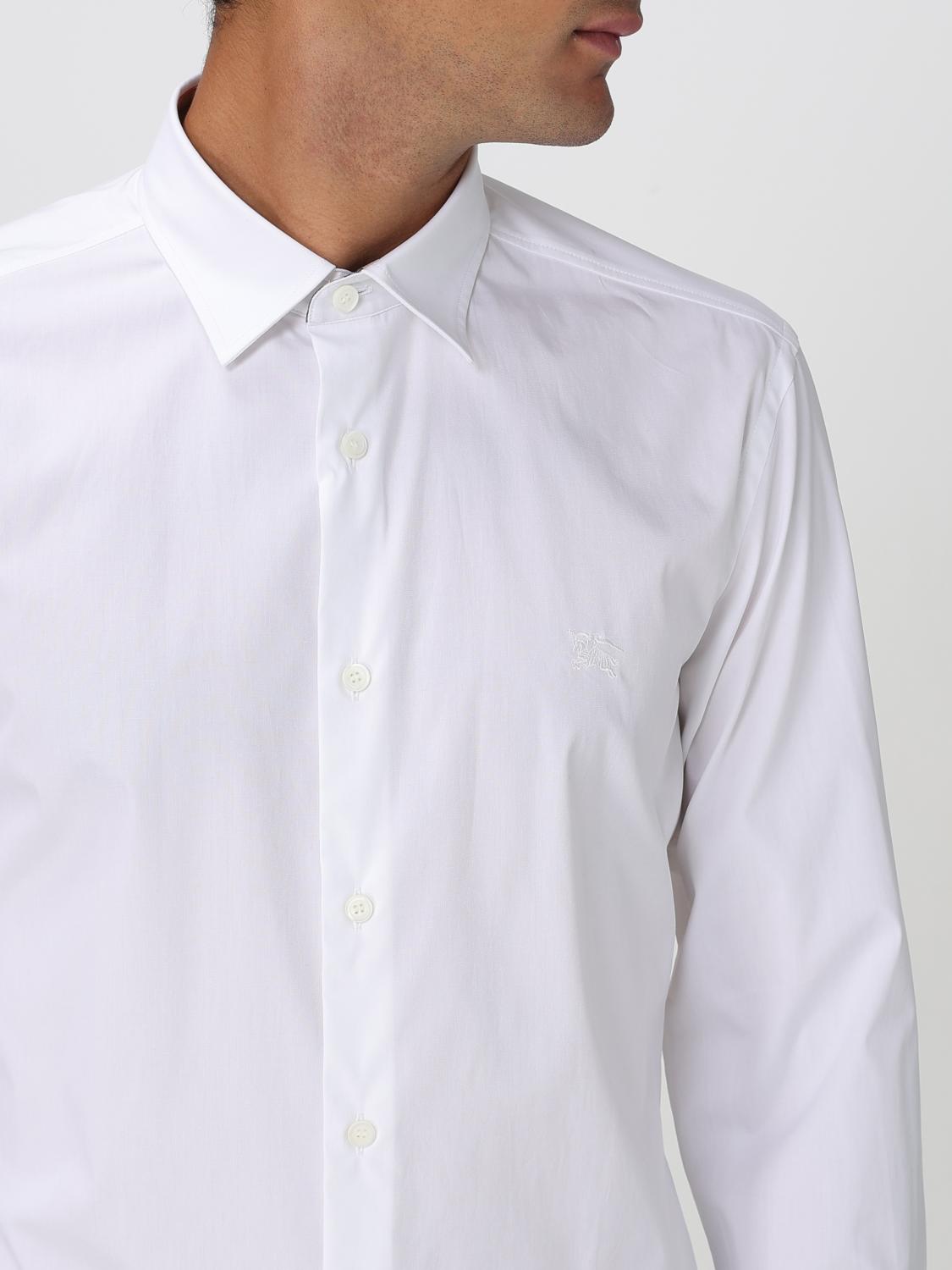 BURBERRY CAMISA: Camisa clásica Burberry de algodón elástico, Blanco - Img 5
