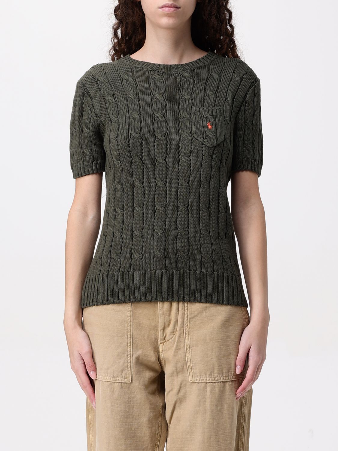 POLO RALPH LAUREN SWEATER: T-shirt woman Polo Ralph Lauren, Green - Img 1