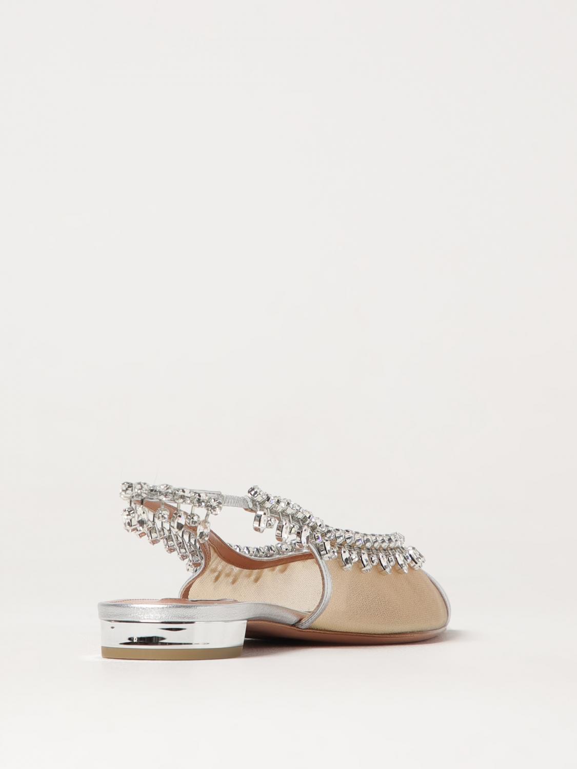 AQUAZZURA MANOLETINAS: Zapatos planos mujer Aquazzura, Plata - Img 3