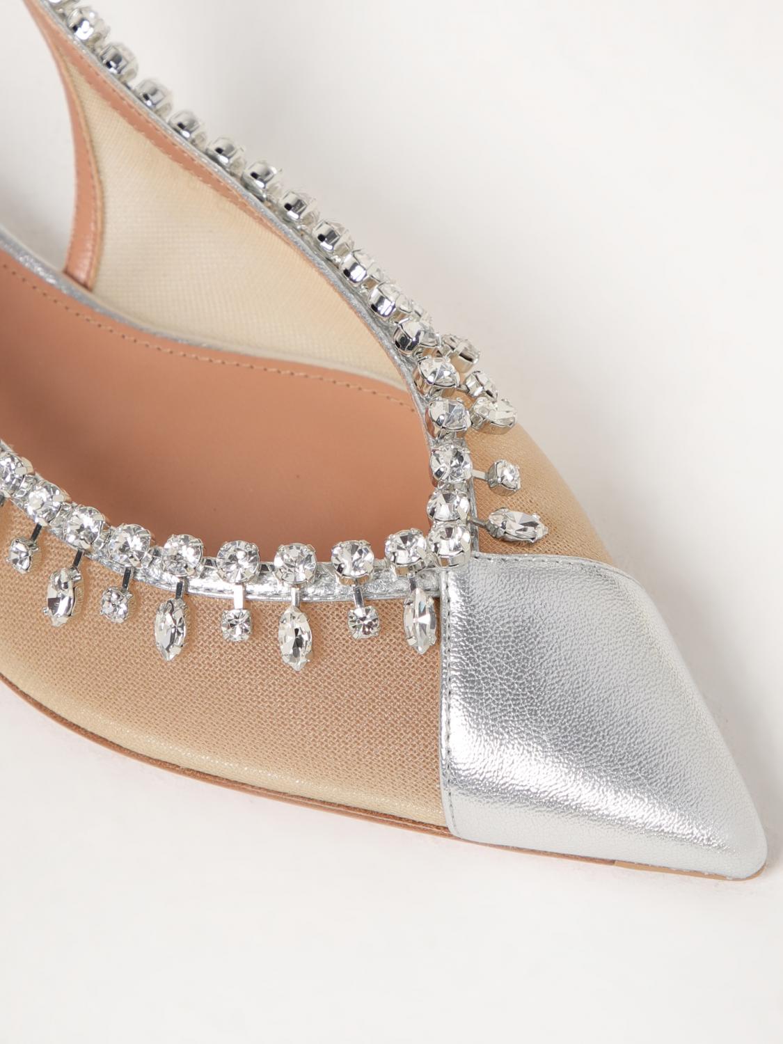 AQUAZZURA MANOLETINAS: Zapatos planos mujer Aquazzura, Plata - Img 4