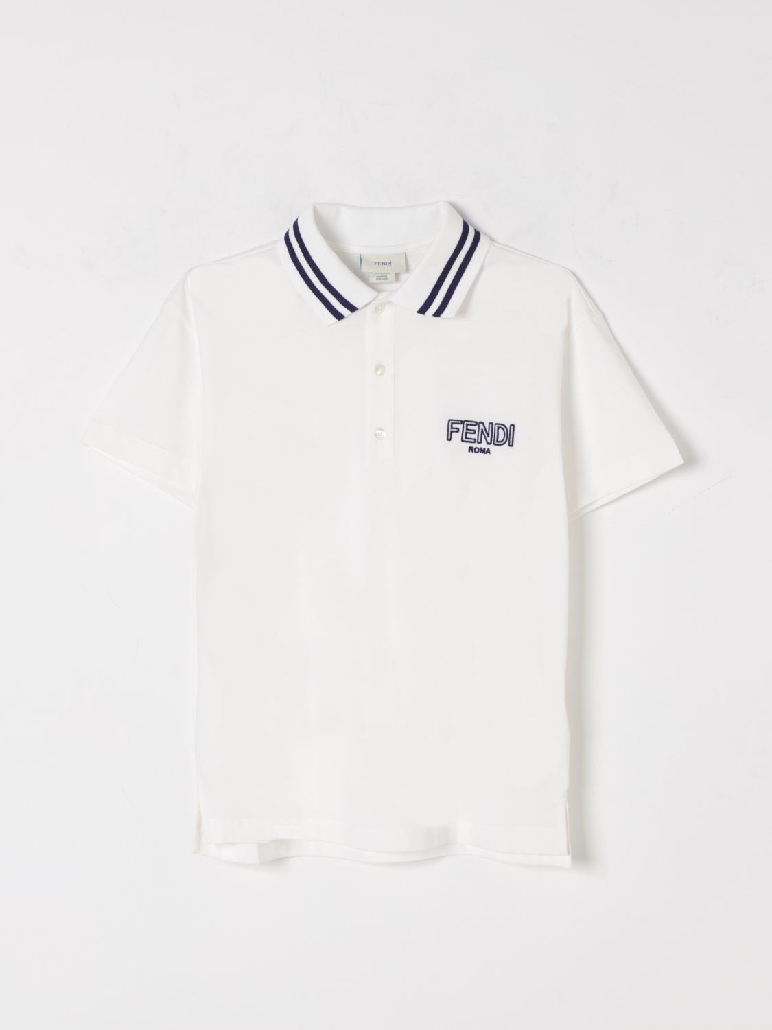 FENDI POLO SHIRT: Polo shirt kids Fendi, White - Img 1