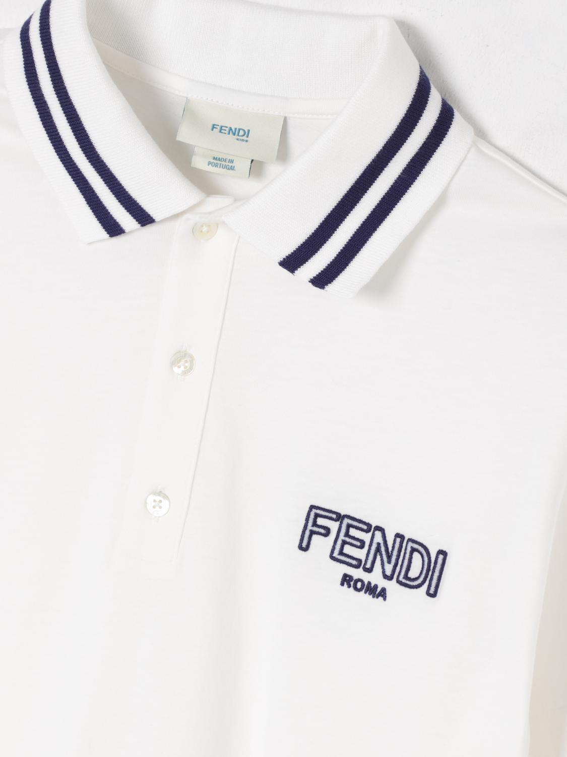 FENDI POLO SHIRT: Polo shirt kids Fendi, White - Img 3